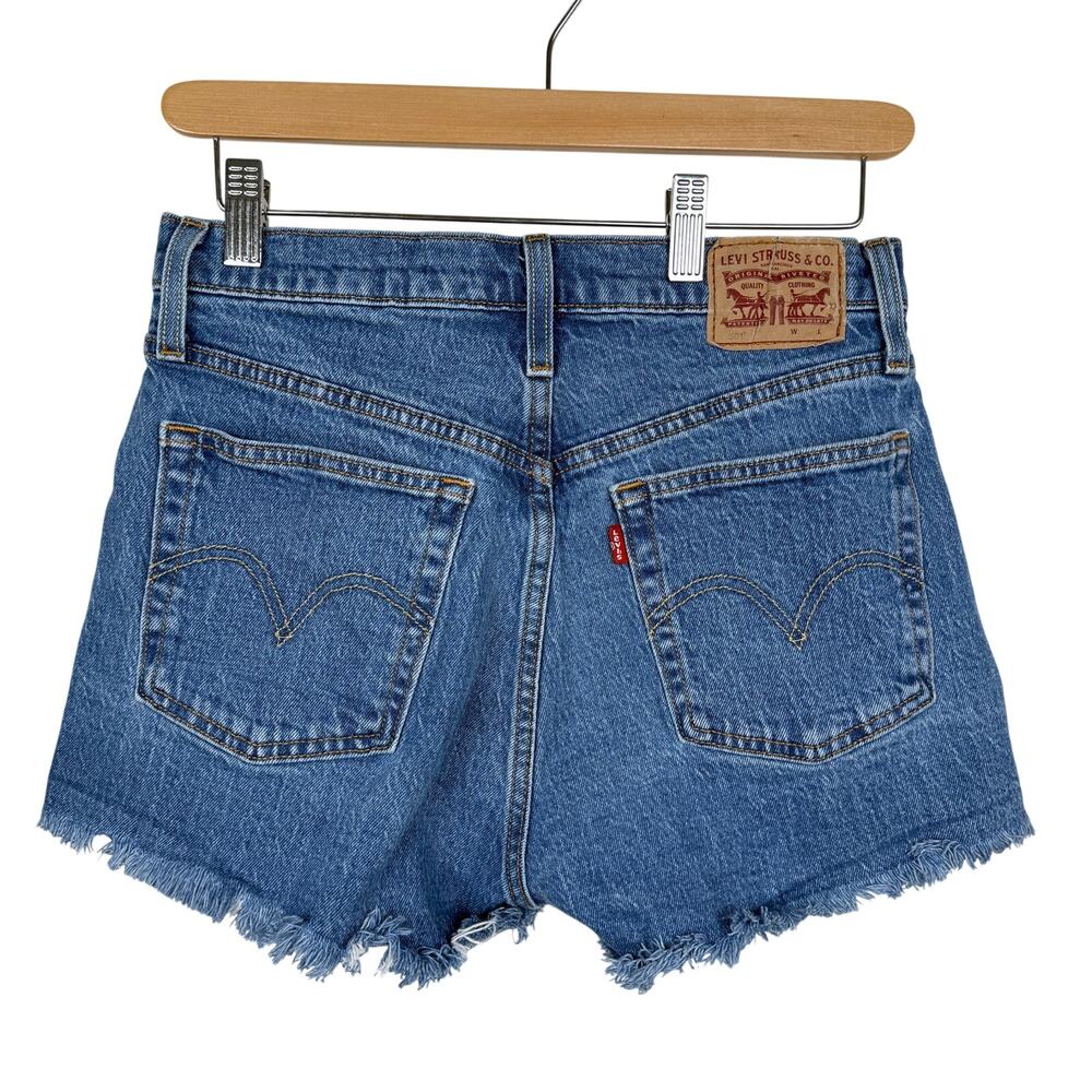 Levi's 501 Original Denim Cutoff Shorts High Rise W27 Medium Wash Raw Hem